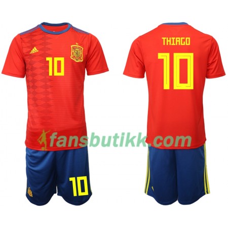 Fotballdrakt Spania THIAGO 10 Barn Hjemmetrøye 2019 Kortermet